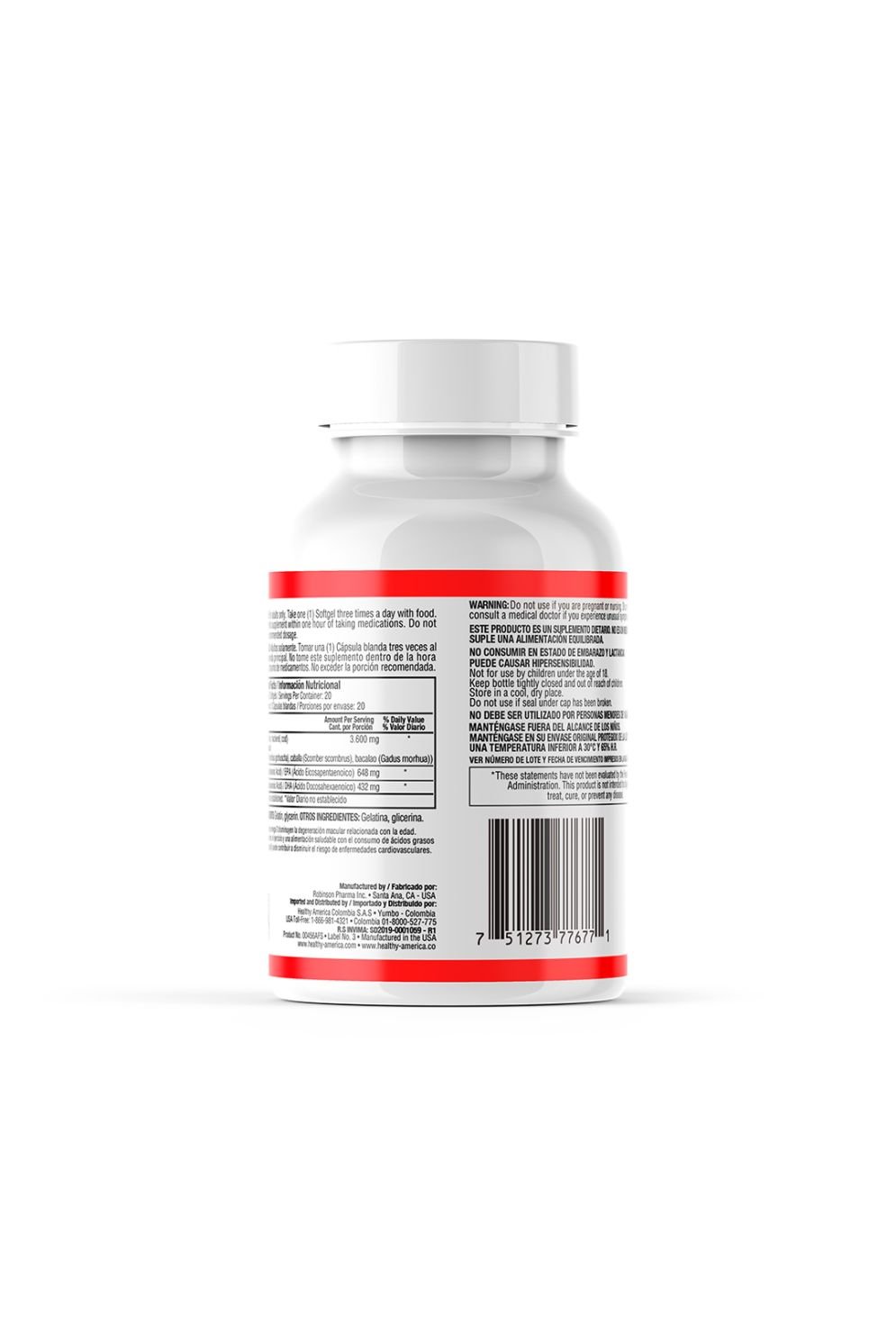 FISH OIL OMEGA-3 1.200 MG 60 SOFTGELS (360 MG OF FATTY ACIDS) - Imagen 3